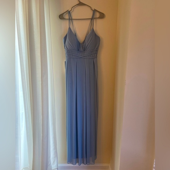 Azazie Dresses & Skirts - NWT Azazie bridesmaid’s wedding dress Whitley in dusty blue A8 braided detail